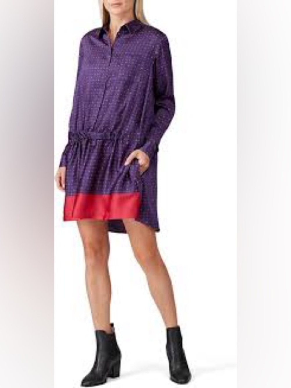 Thakoon Collective Rent The Runway Purple Drawstring Colorblock Dress 4